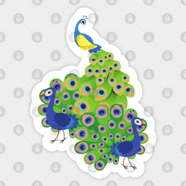 Beautiful Peacock Sticker by m-laP